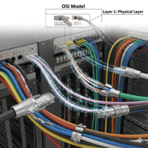 OSI Model Layer 1 Physical Layer explained with cables, signals, and bits